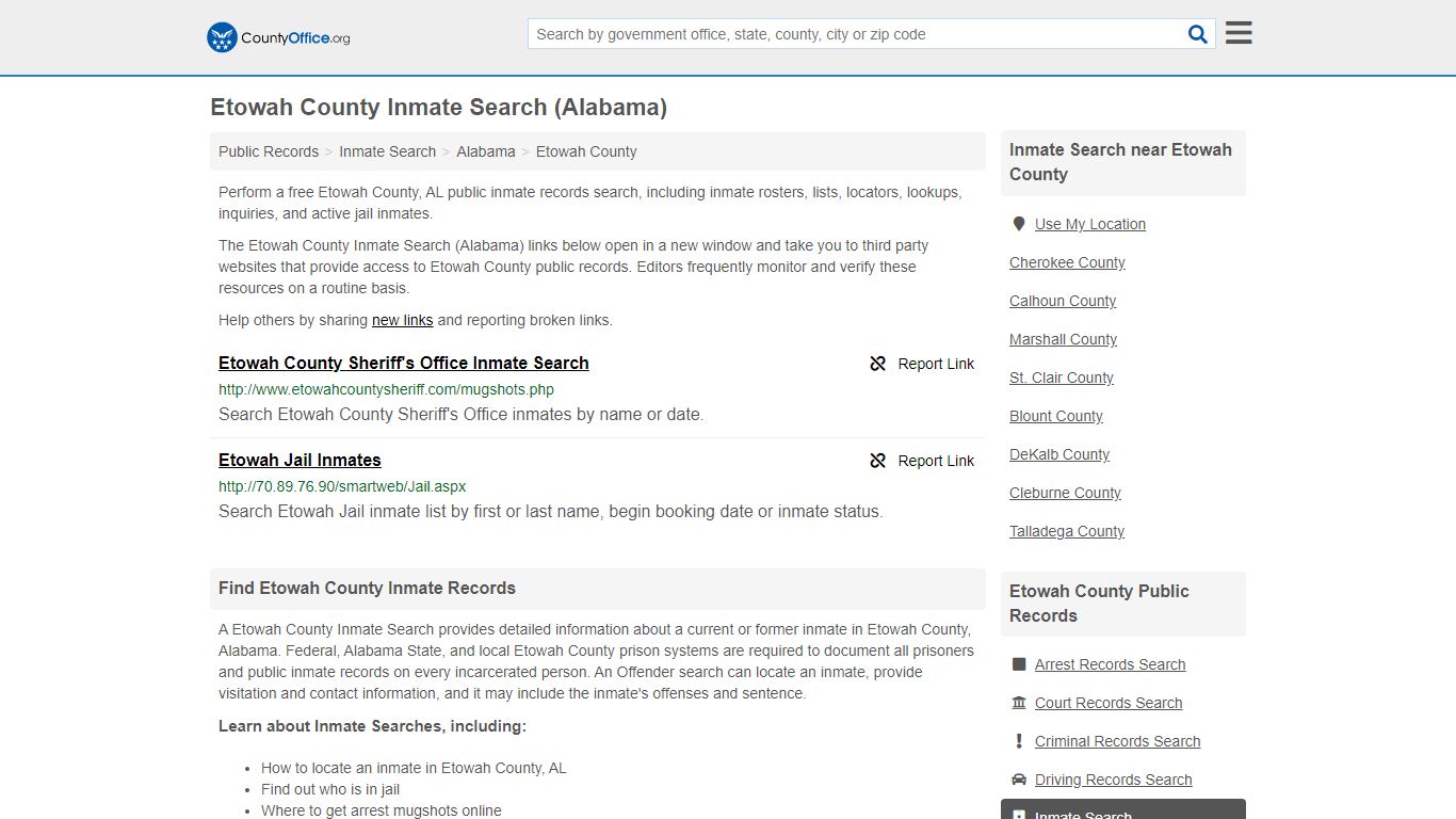 Inmate Search - Etowah County, AL (Inmate Rosters & Locators)